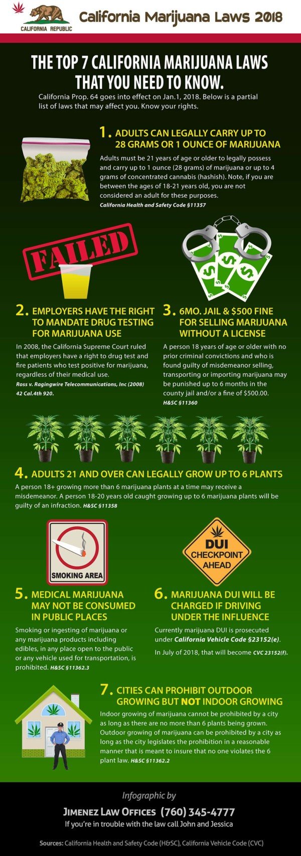 California Marijuana laws 2018